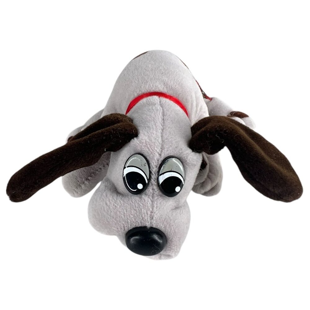 2 VTG Tonka Pound Puppies Plush Toys Gray Black Spots Brown Rumple Skins Newborn - Picture 5 of 11